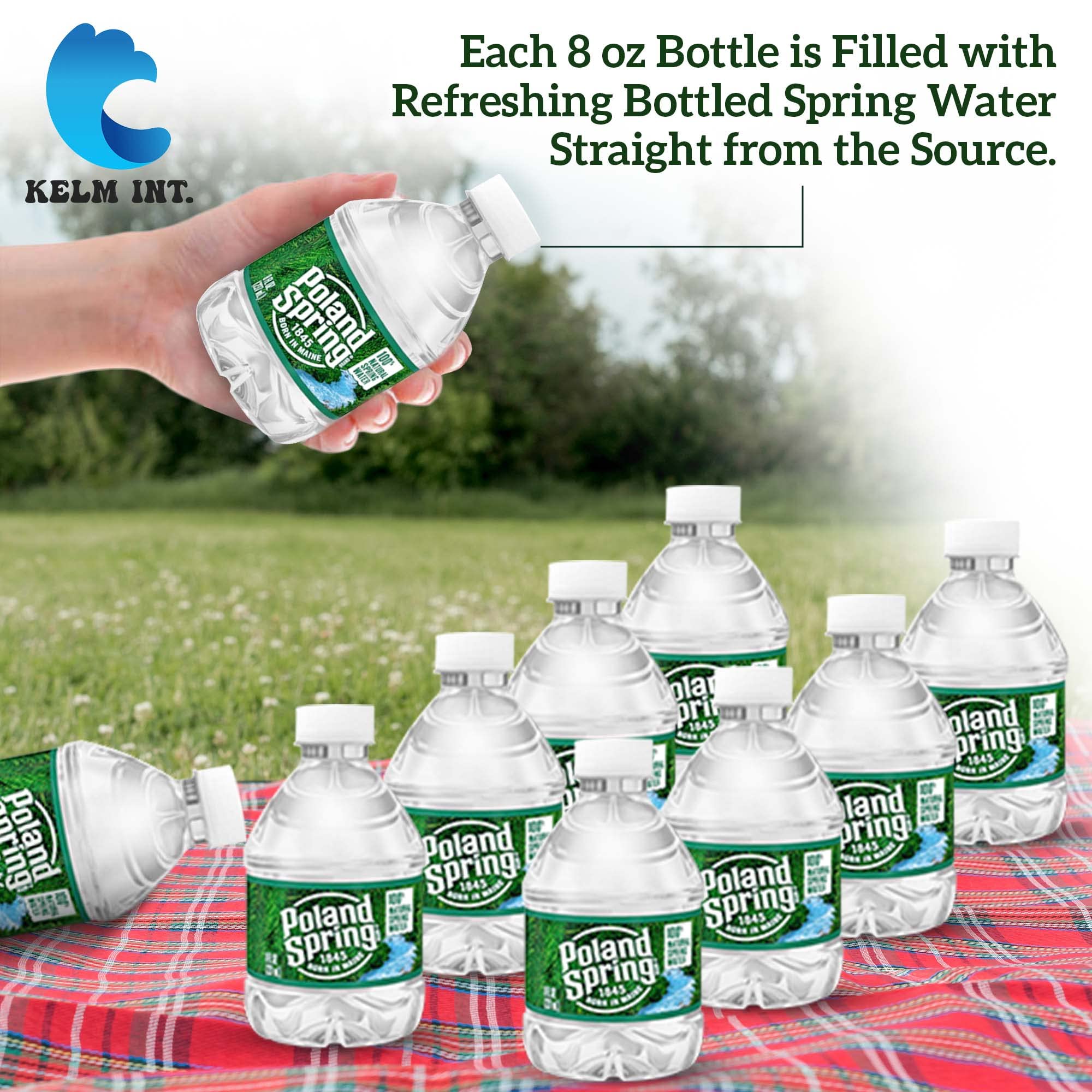 Kelm Int. Poland Spring stacked in fridge saves space and keeps water chilled