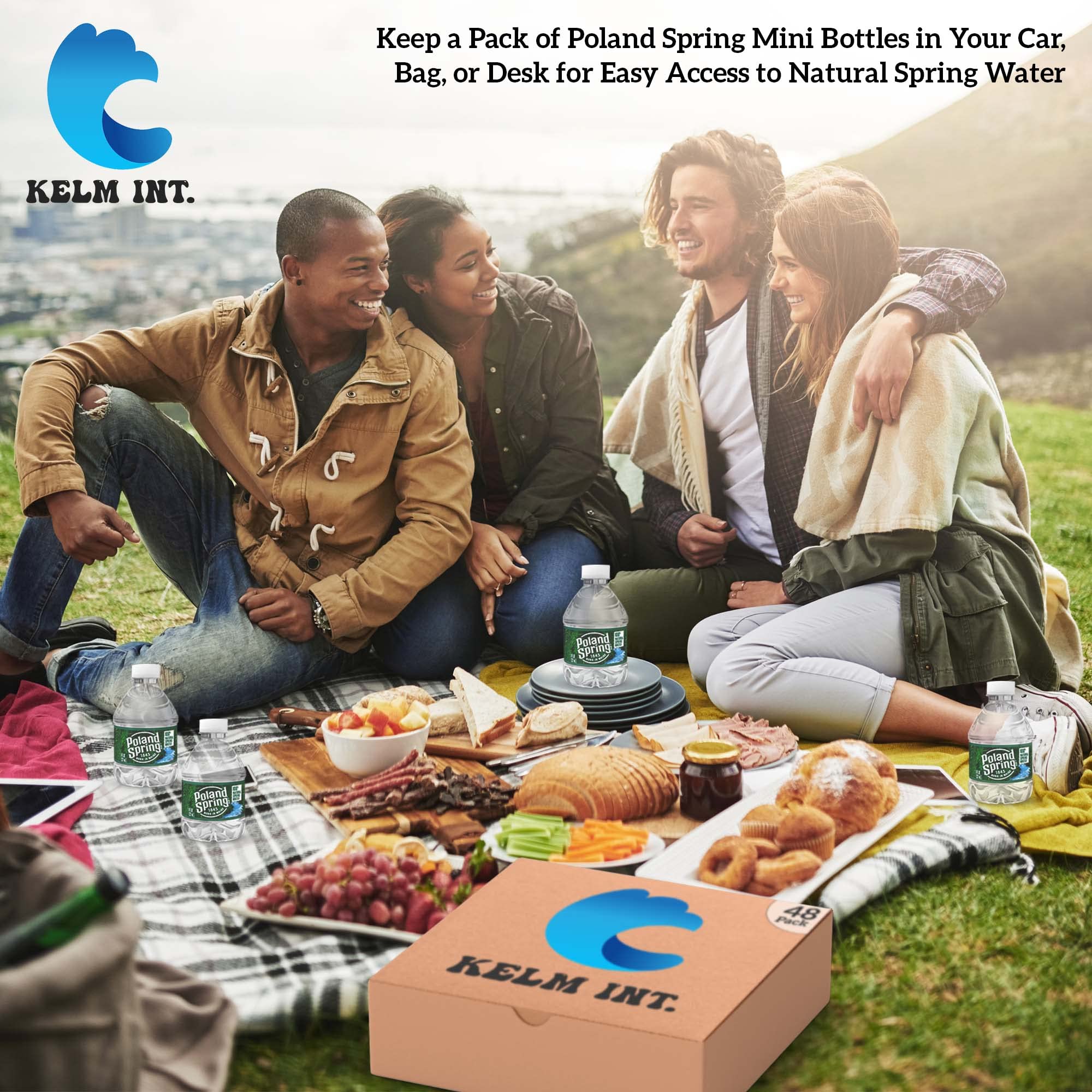 Kelm Int. Poland Spring recycling symbol focus emphasizes eco-friendly disposal
