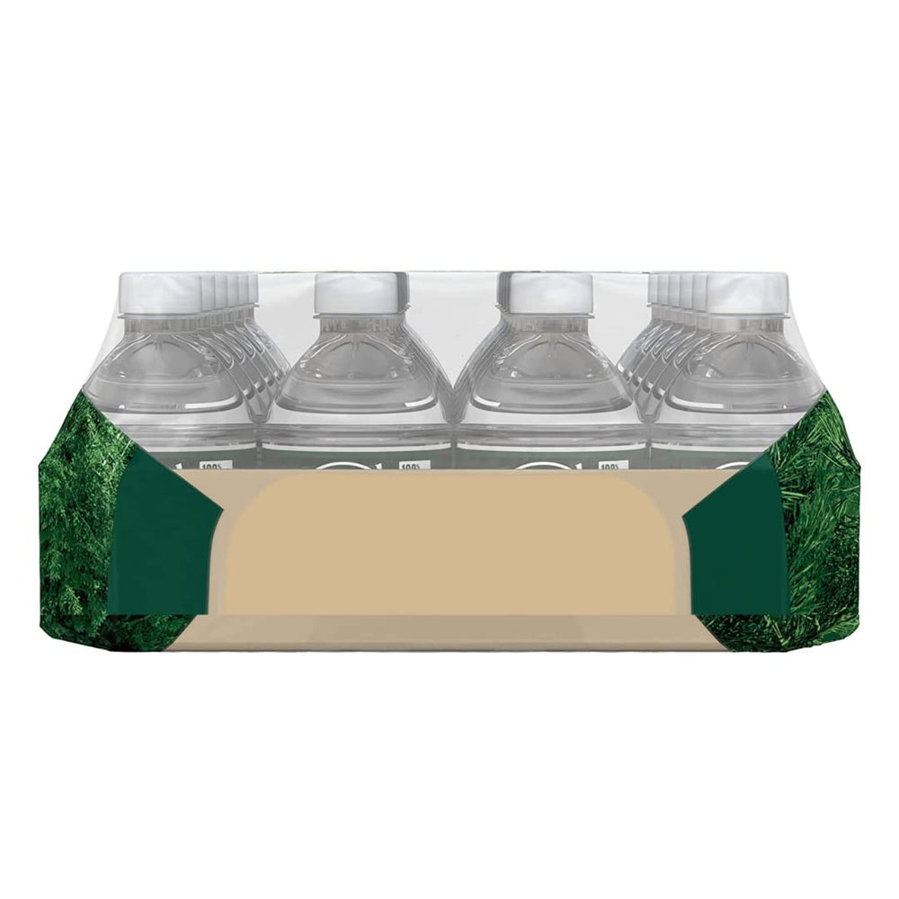 Poland Spring single bottle close-up highlighting clear water quality