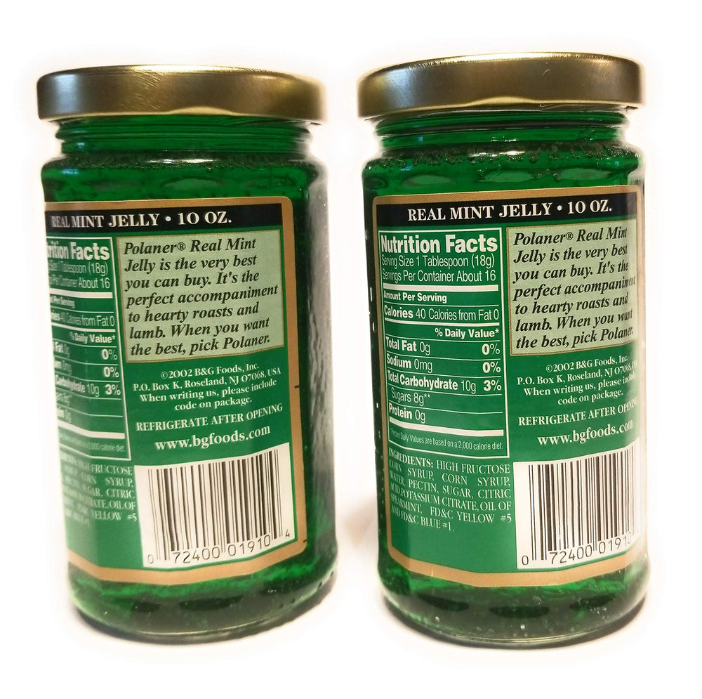 Polaner open jar showing smooth mint jelly texture for spreading