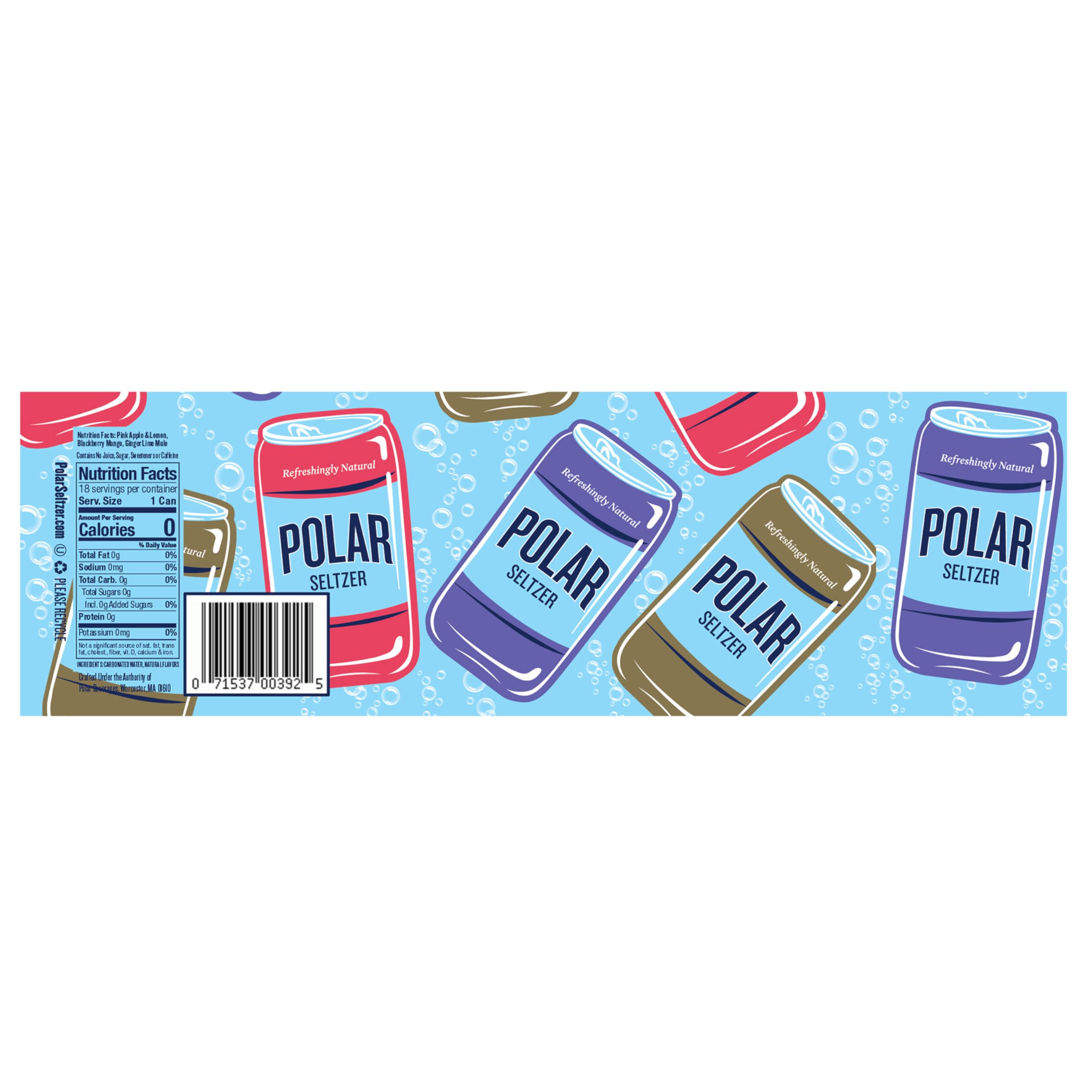 POLAR poured can in glass with ice showing bubbly carbonation and ready-to-drink enjoyment