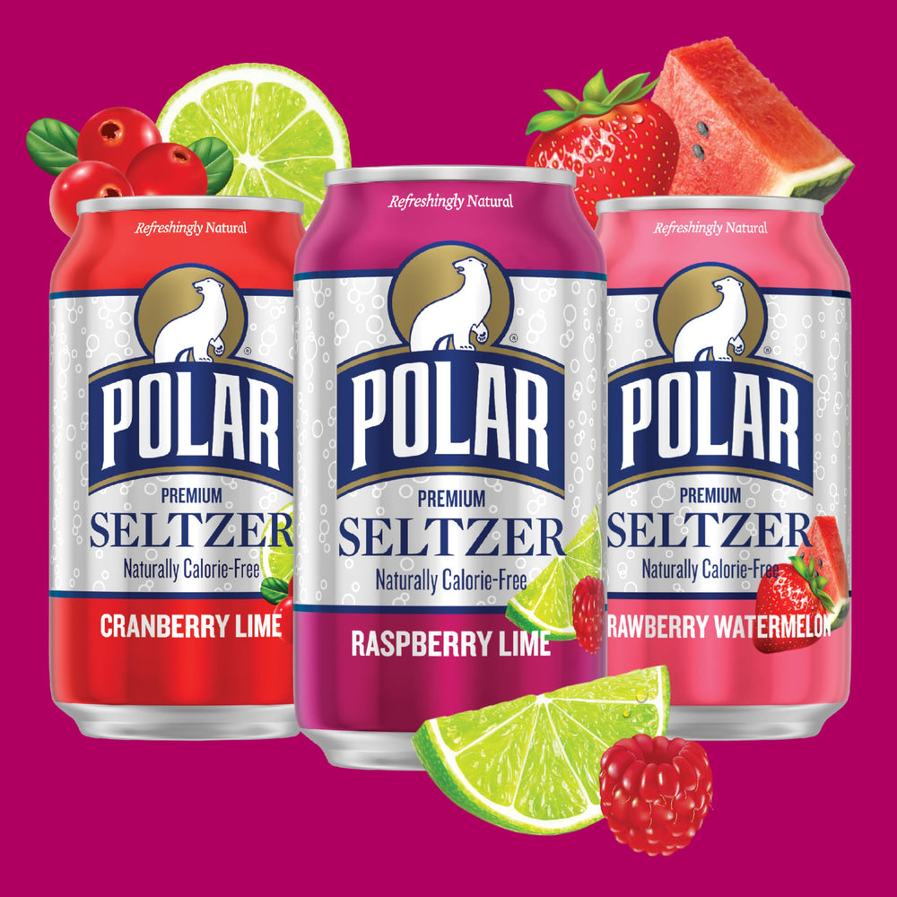 POLAR raspberry lime can label detail showing natural flavor callout and visual appeal