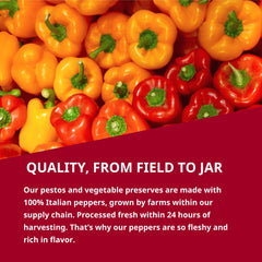 POLLI 1872 bruschetta topped with peppers, demonstrates quick appetizer idea