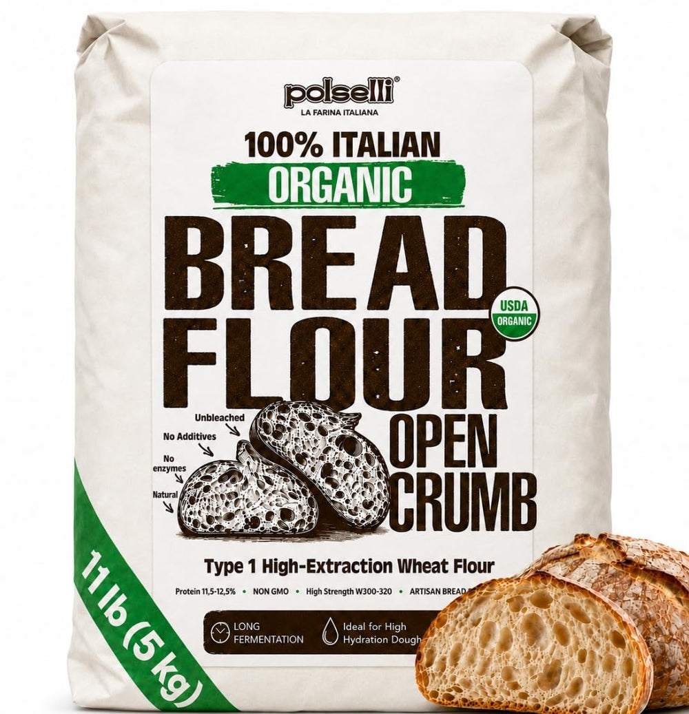 Polselli bag front showing Type 1 label and organic certification benefit