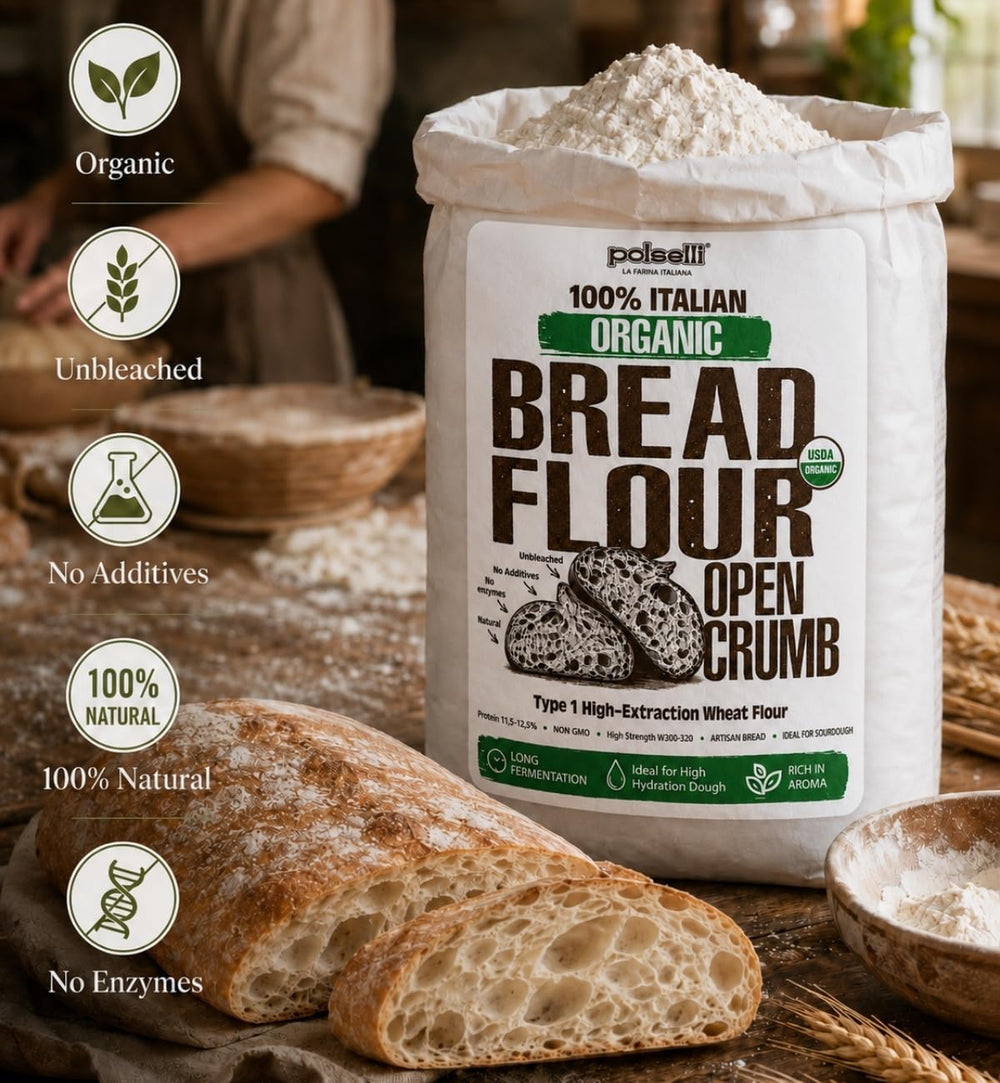 Hand stretching dough made with Polselli flour showing extensibility benefits