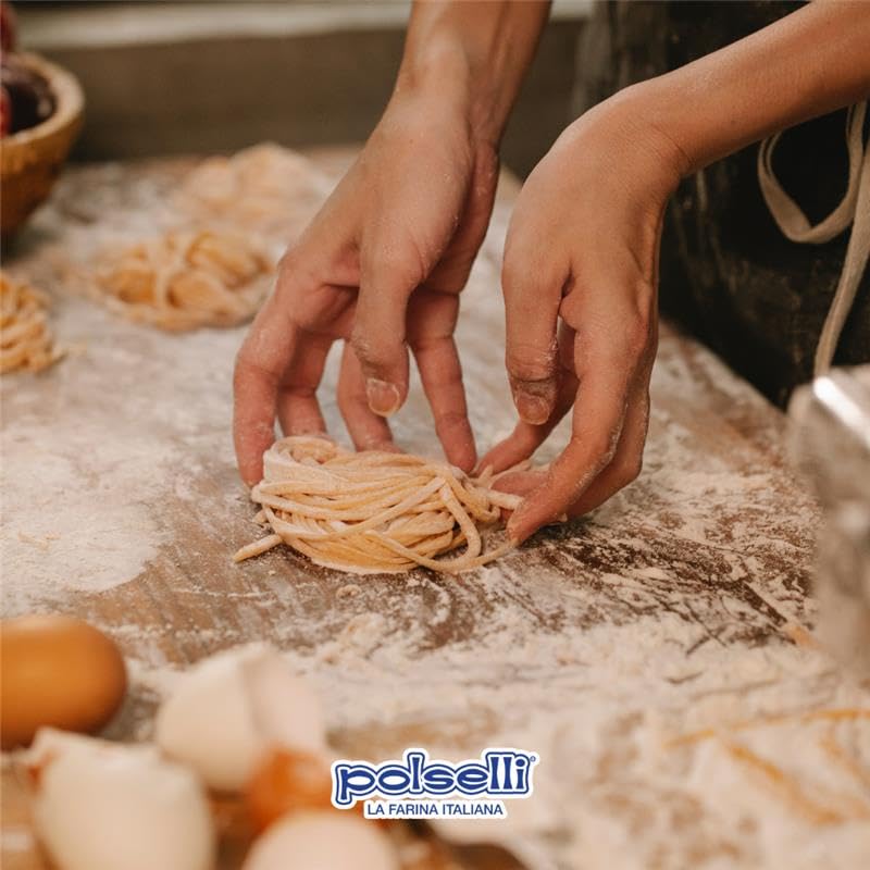POLSELLI rolled fresh pasta shapes made with semola showing good bite and sauce adherence