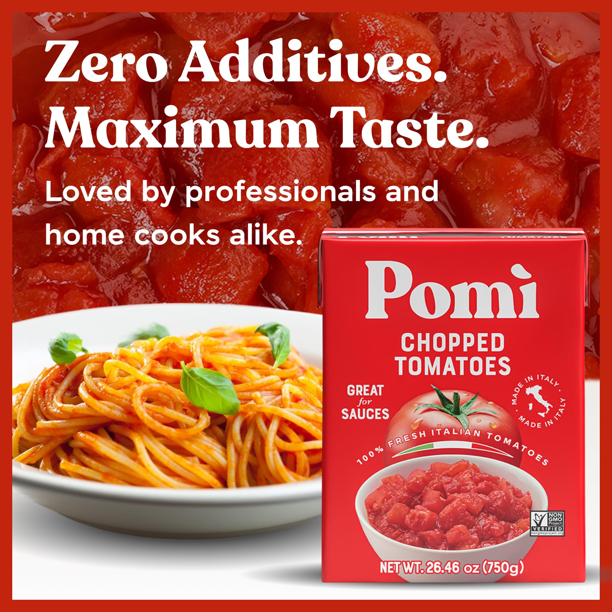 Pomì chopped tomato texture close-up highlighting natural freshness