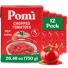 Pomì front packaging showing carton and brand for fresh tomato taste
