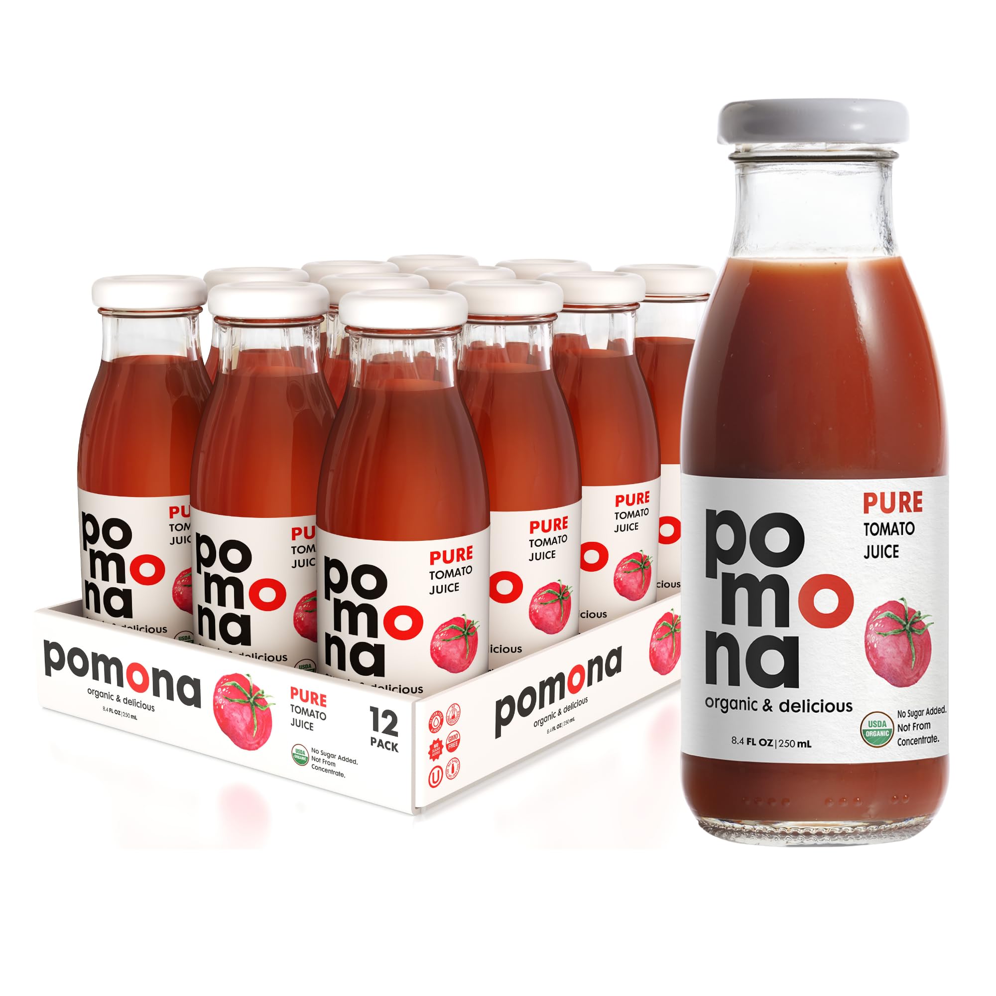 Pomona Organic Juices front packaging showing label and benefits