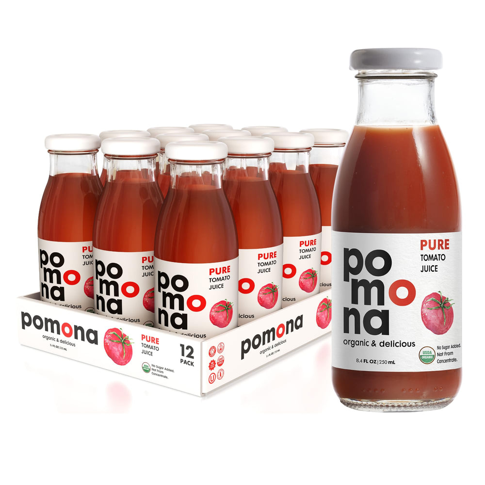 Pomona Organic Juices front packaging showing label and benefits