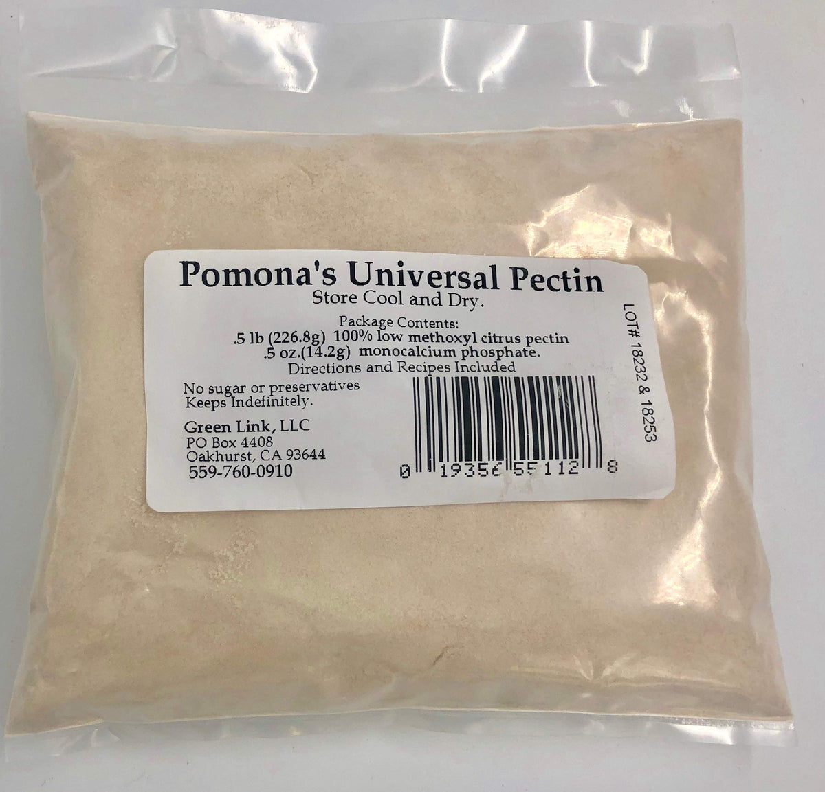 Workstead Industries Pomona's front package showing label and weight, clear packaging for shelf appeal