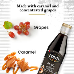 Ponti glaze pouring over salad for enhanced flavor and presentation
