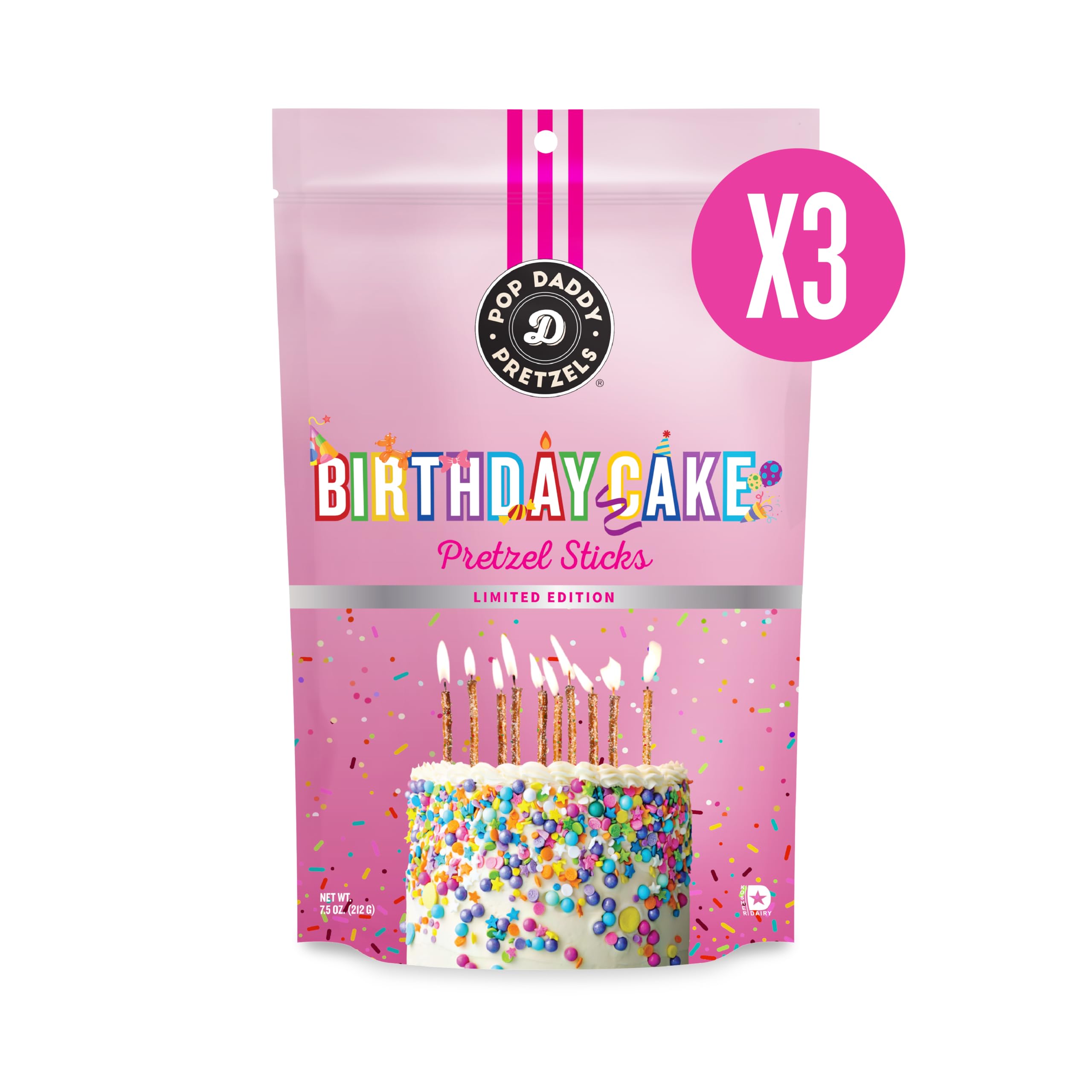 POP DADDY bag back label displaying ingredients and Kosher certification details