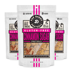Pop Daddy front packaging showing three cinnamon sugar bags and brand clarity