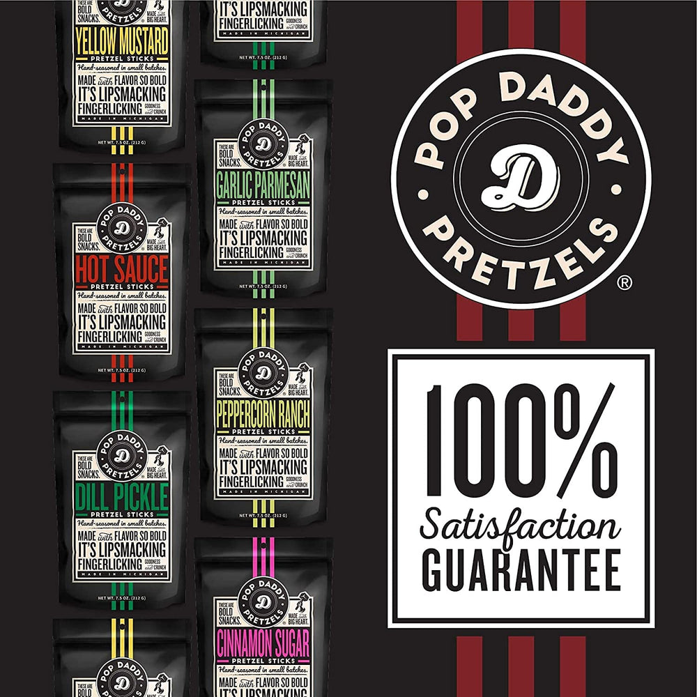 Pop Daddy bag held in hand showing 7.5 oz size for portion control