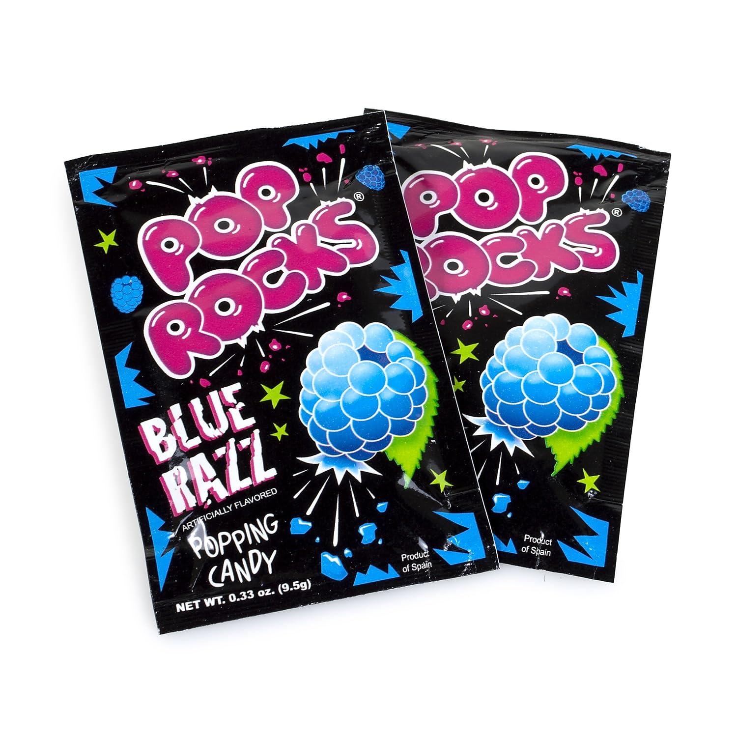 Pop Rocks Blue Razz in hand scale demonstrates single-serve size and easy sharing