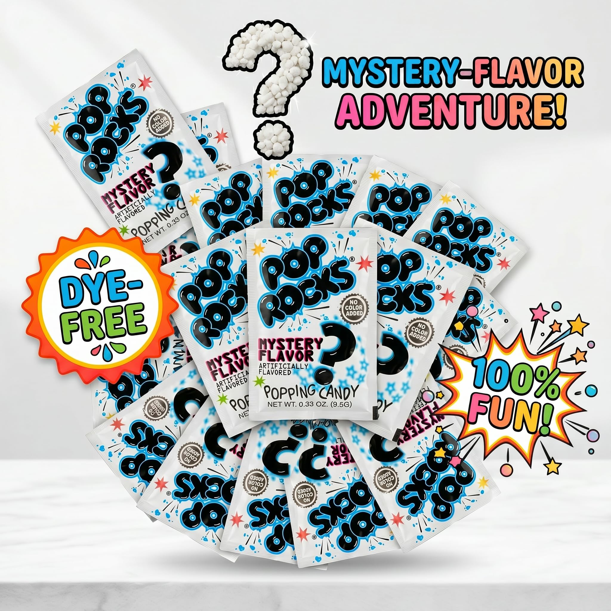 Pop Rocks packet in hand showing size and convenient portioning