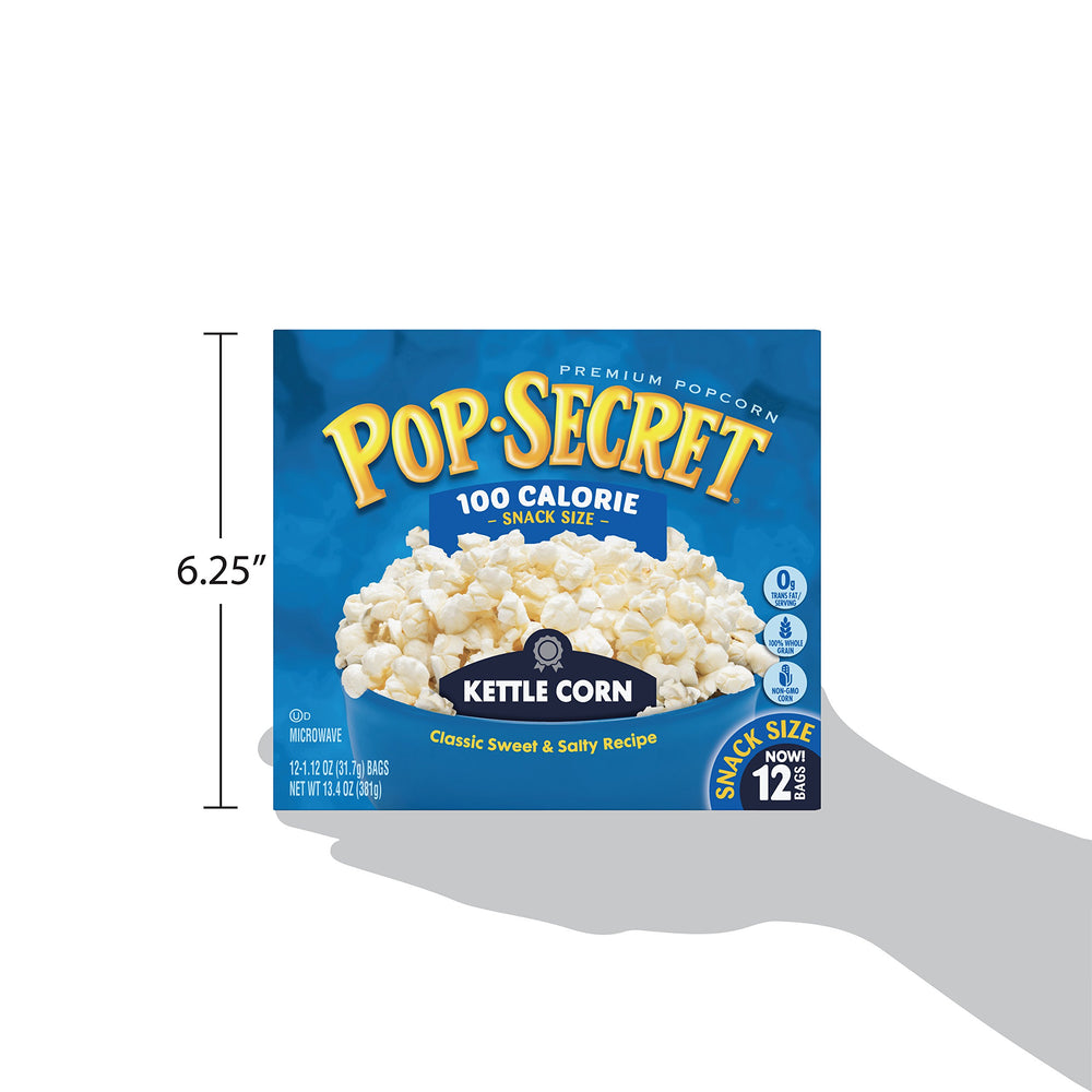 Pop Secret nutrition and ingredients label showing whole grain and non-GMO info