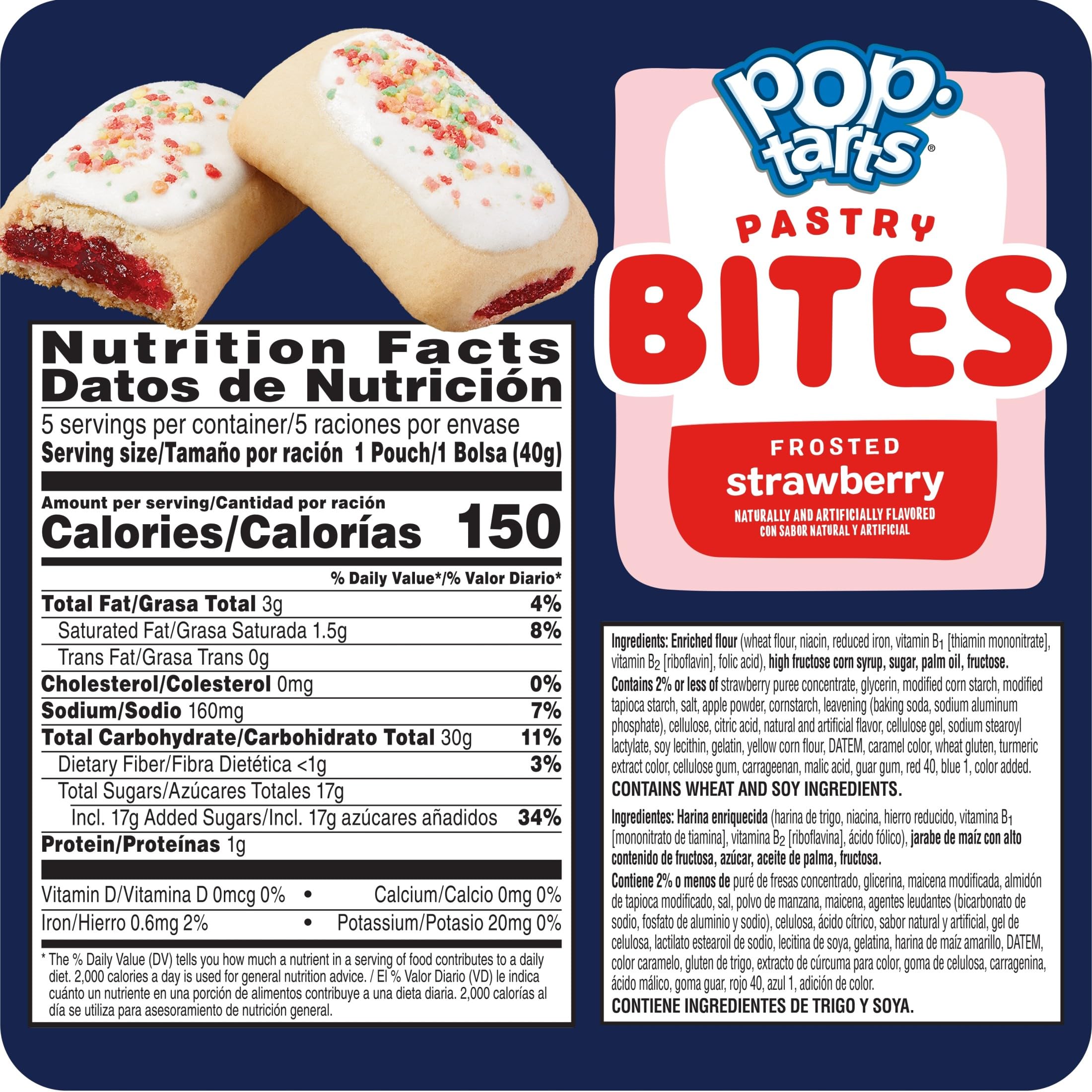 Pop-Tarts pouch opened to reveal bites, Pop-Tarts convenience for on-the-go snacking