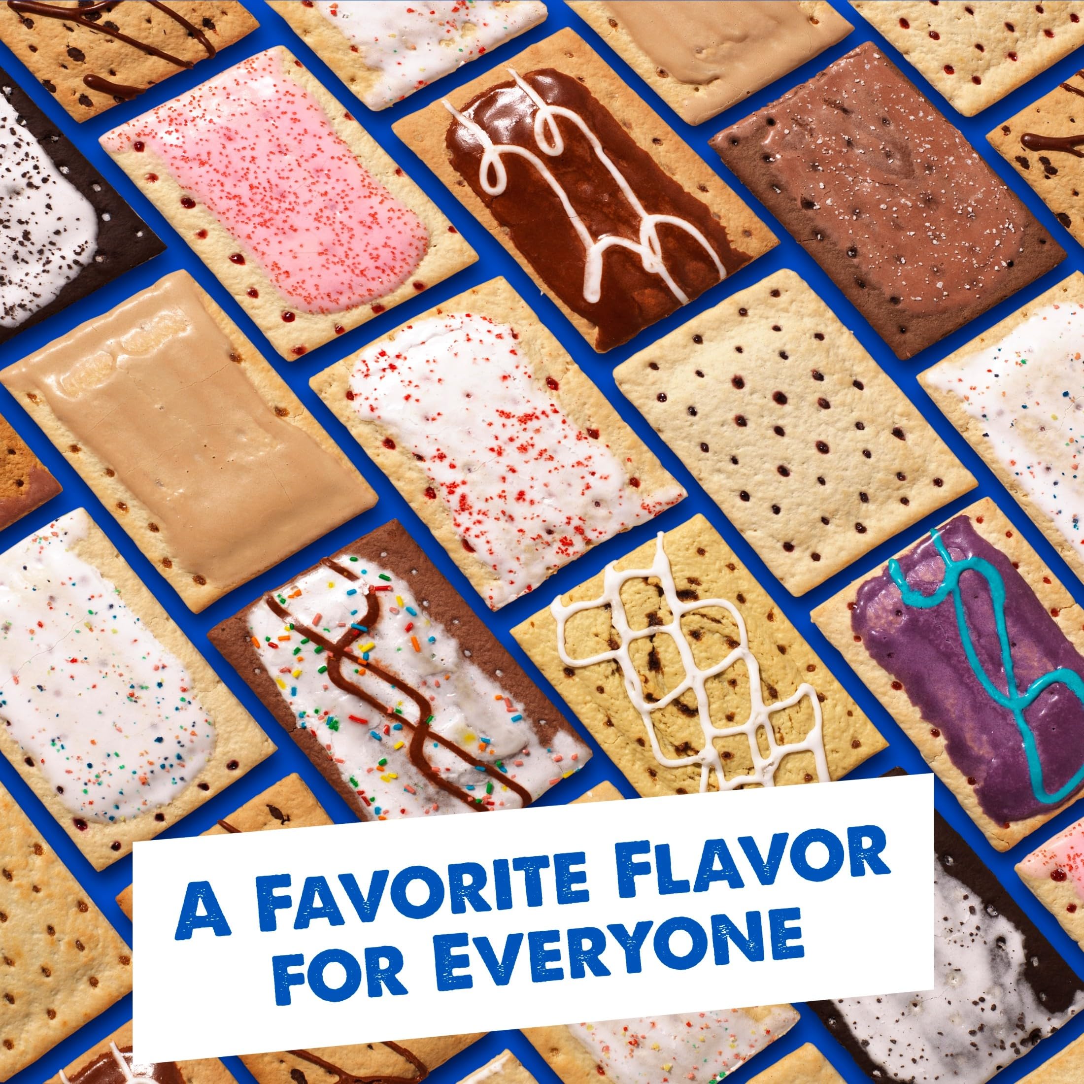 Pop-Tarts box stacked in pantry showing brand and efficient bulk storage