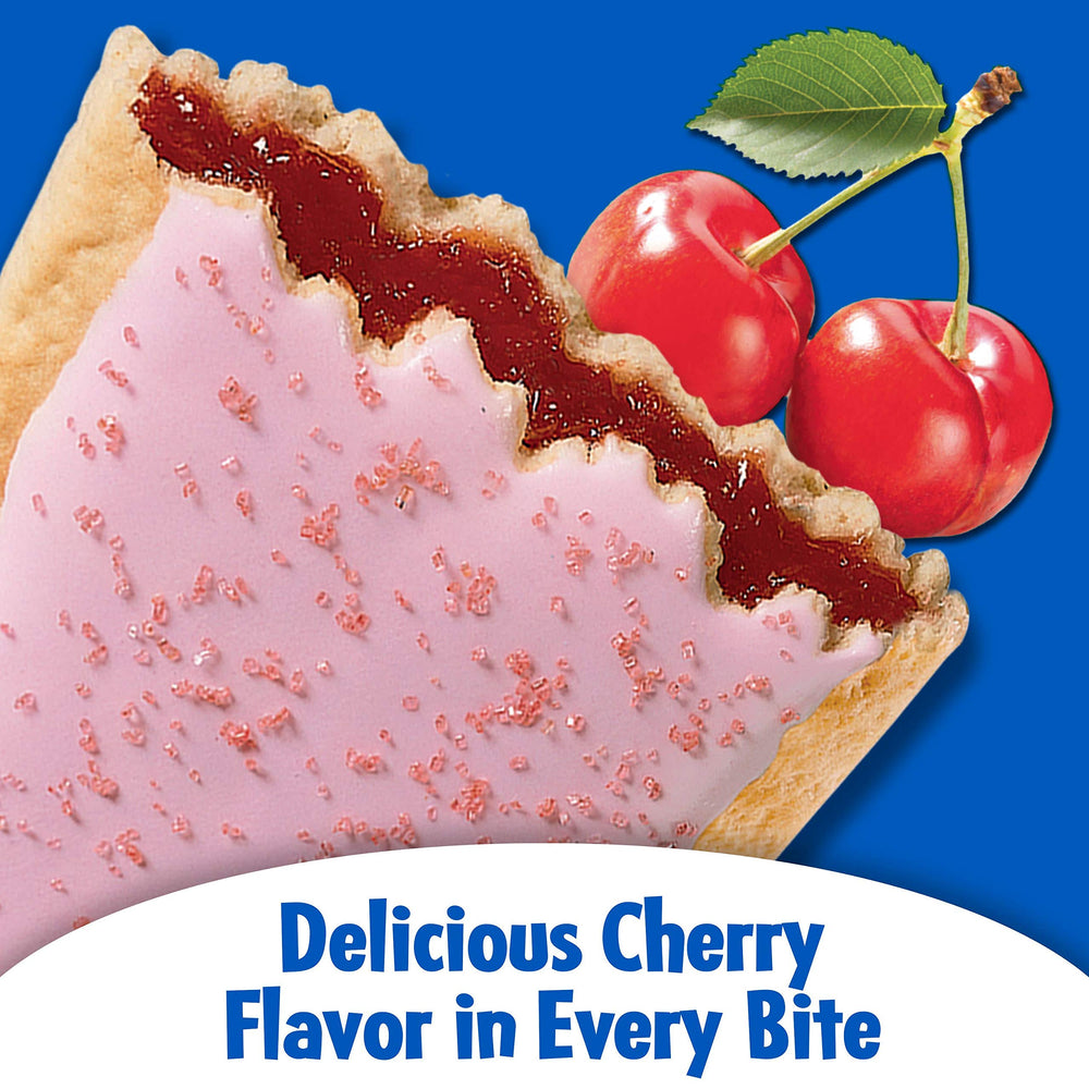 Pop-Tarts close-up of cherry filling cross-section showing vibrant fruit center