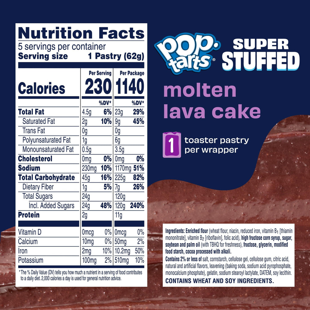 Pop-Tarts molten lava close-up filling with glossy center for richer taste