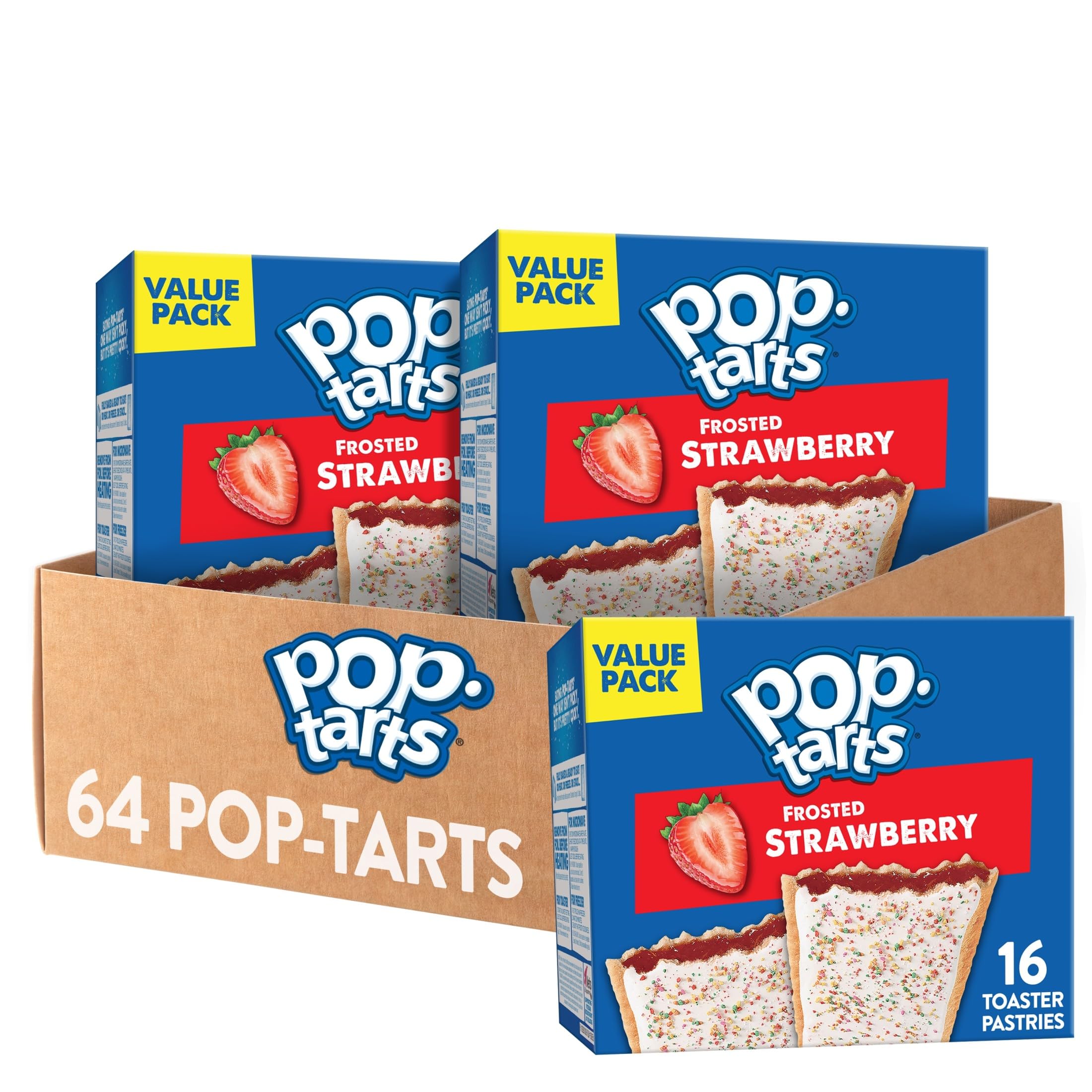 Pop-Tarts front packaging showing product count and flavor benefit