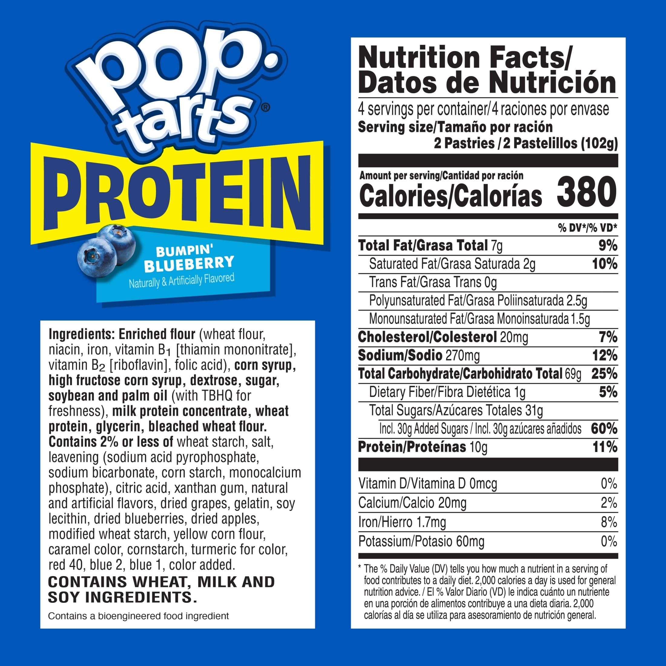 Pop-Tarts protein showing an open pouch with two pastries for instant grab-and-go convenience
