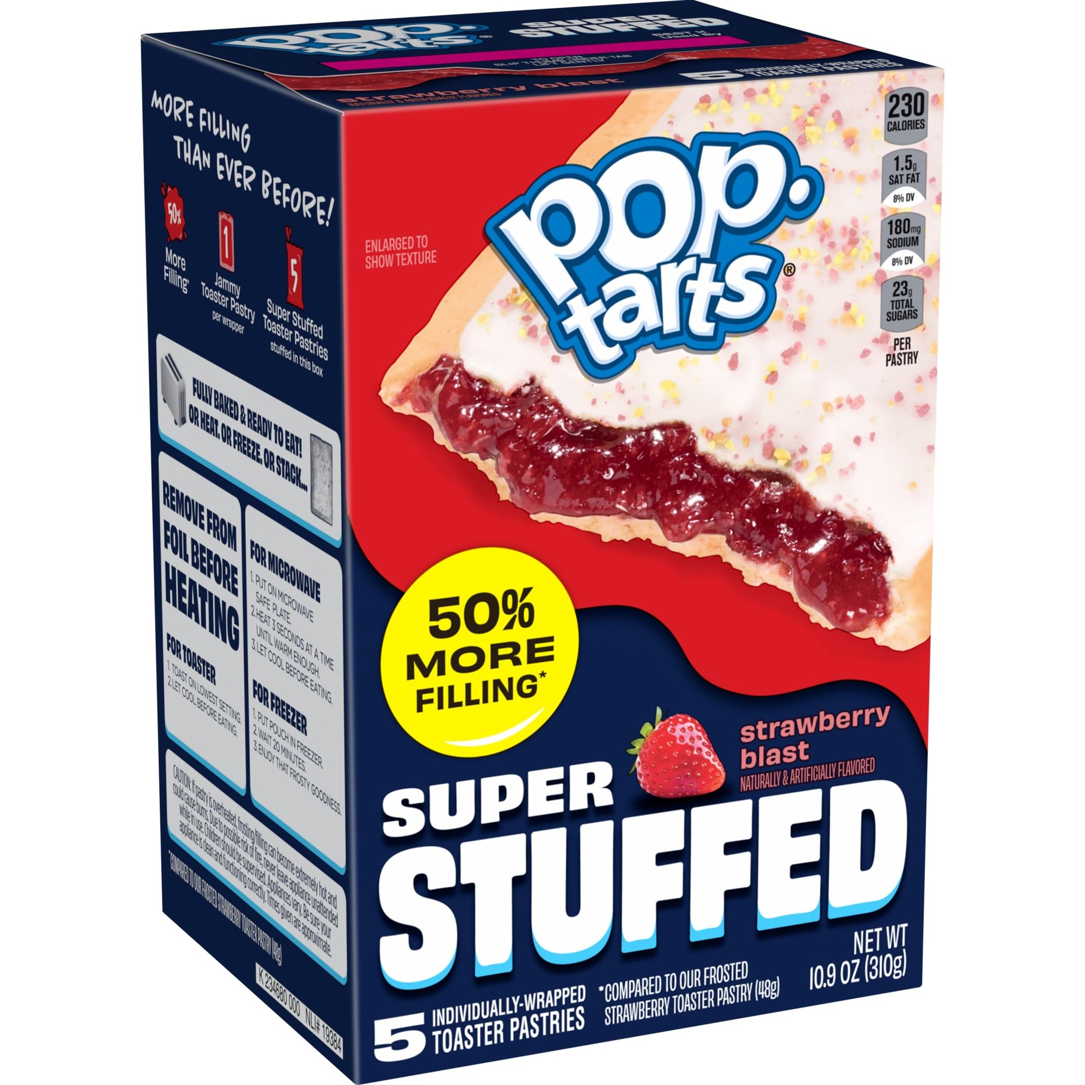 Hand holding a Pop-Tarts pastry to convey actual size and single-serve portion