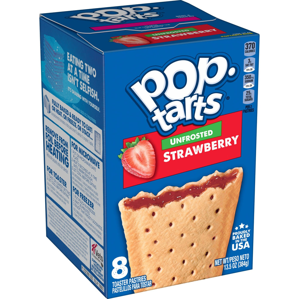 Pop-Tarts split open to show strawberry filling and flaky pastry