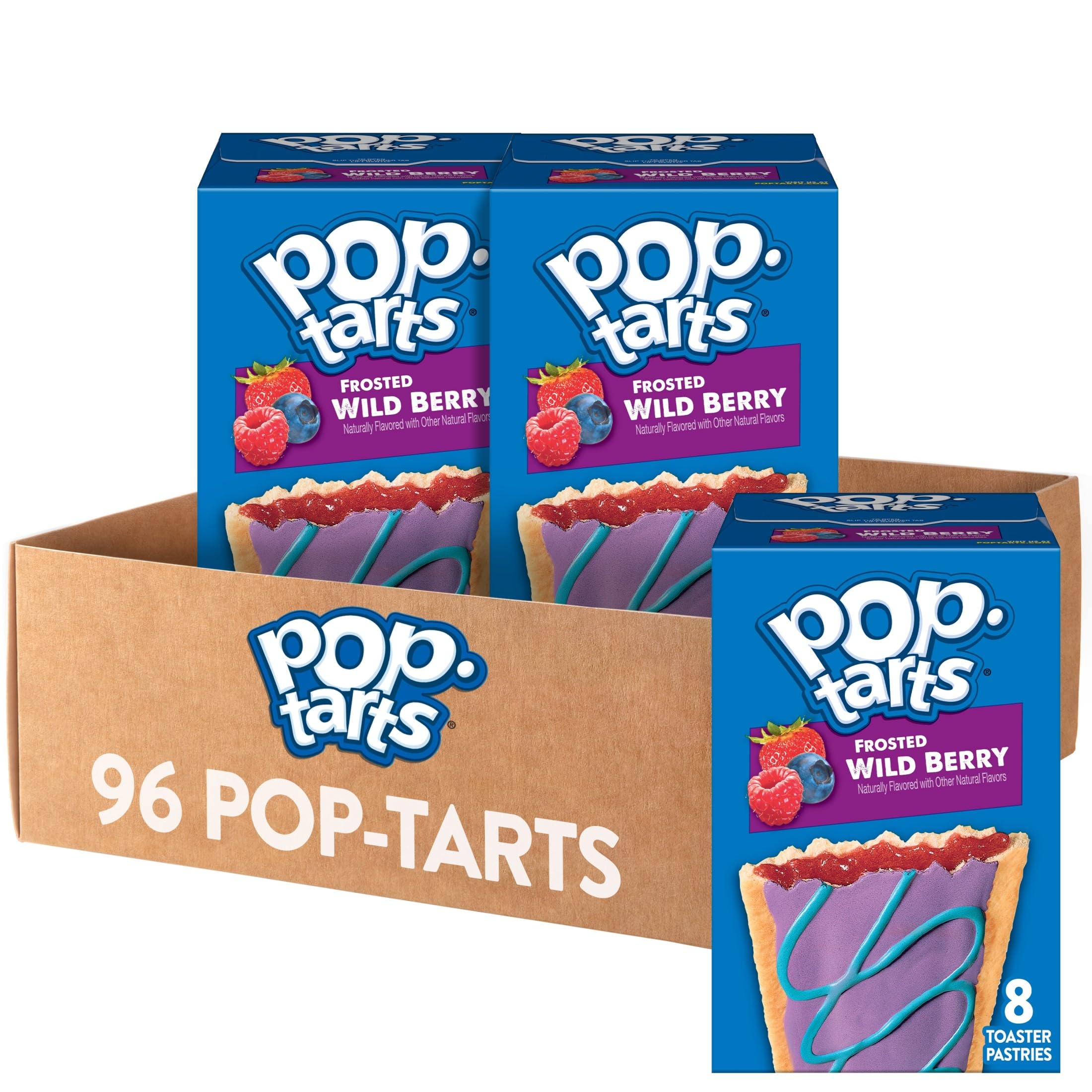 Pop-Tarts wild berry front box showing product branding and bulk count benefit