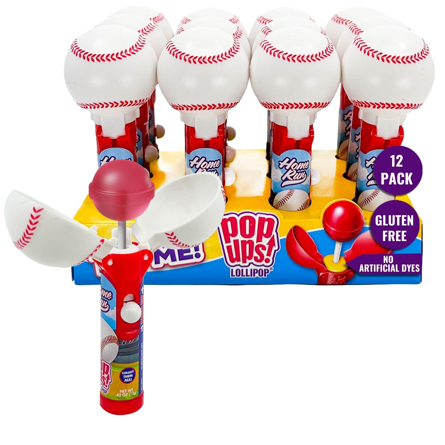 POP UPS! baseball front packaging showing bulk set and brand benefits