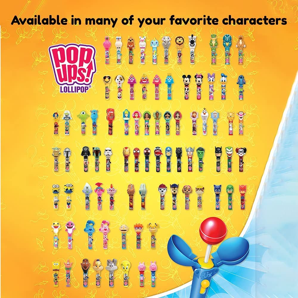POP UPS! LOLLIPOP Minnie and Mickey character faces on labels highlighting collectible appeal