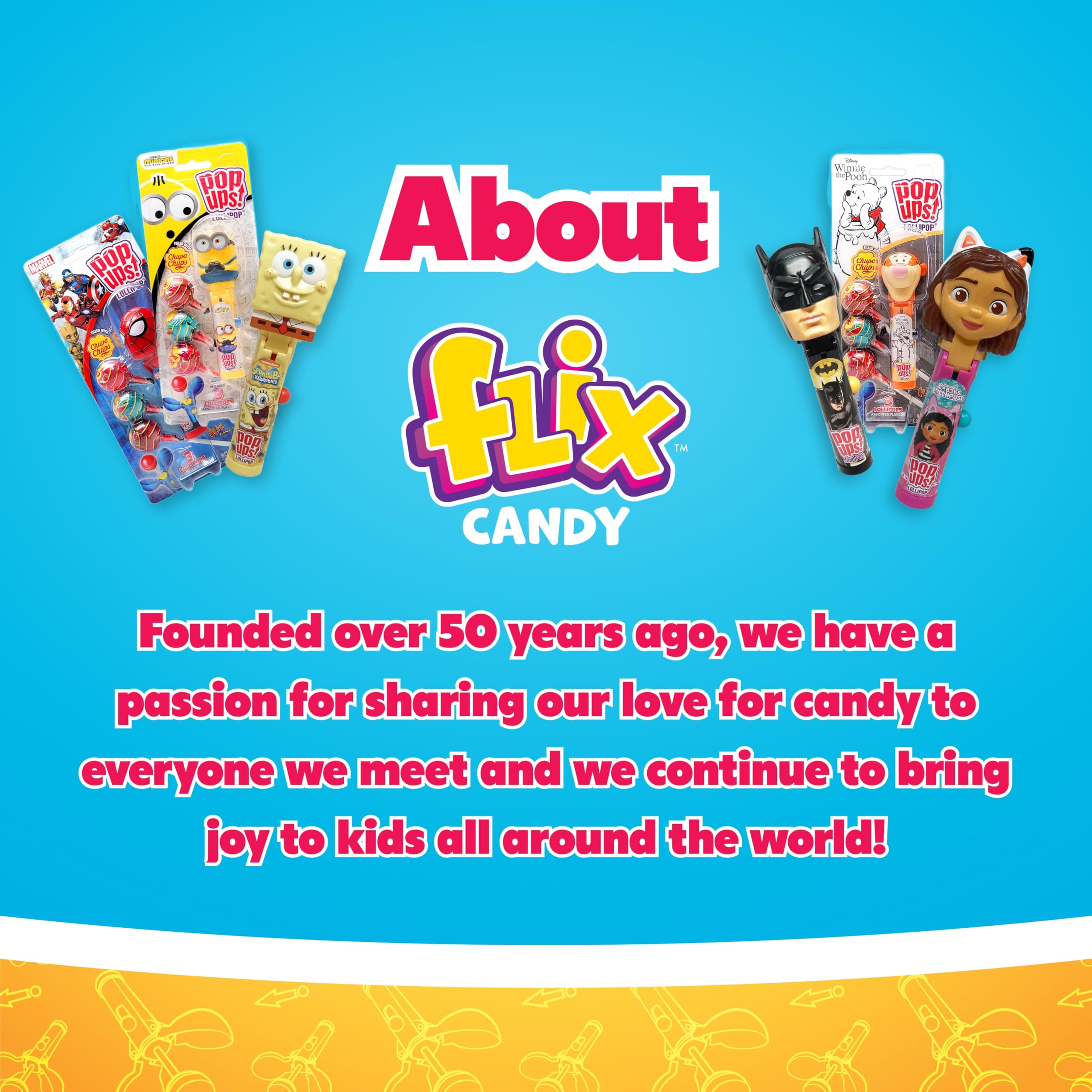 POP UPS! LOLLIPOP holders arranged on party table showing use as themed party favors