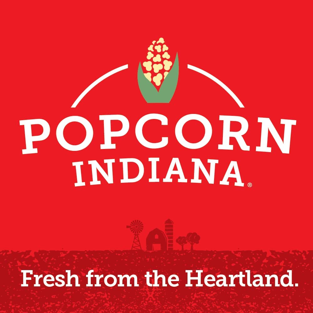 Popcorn, Indiana bag held in hand to show scale and single-serve portability
