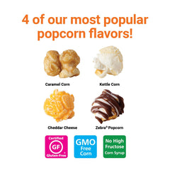 Popcornopolis Cheddar cone detail showing cheesy coating and savory crunch