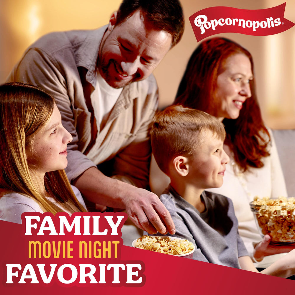 Popcornopolis cones lined up for scale showing portion size and bulk convenience