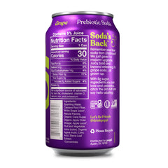 poppi grape can closeup label highlighting brand and flavor benefit