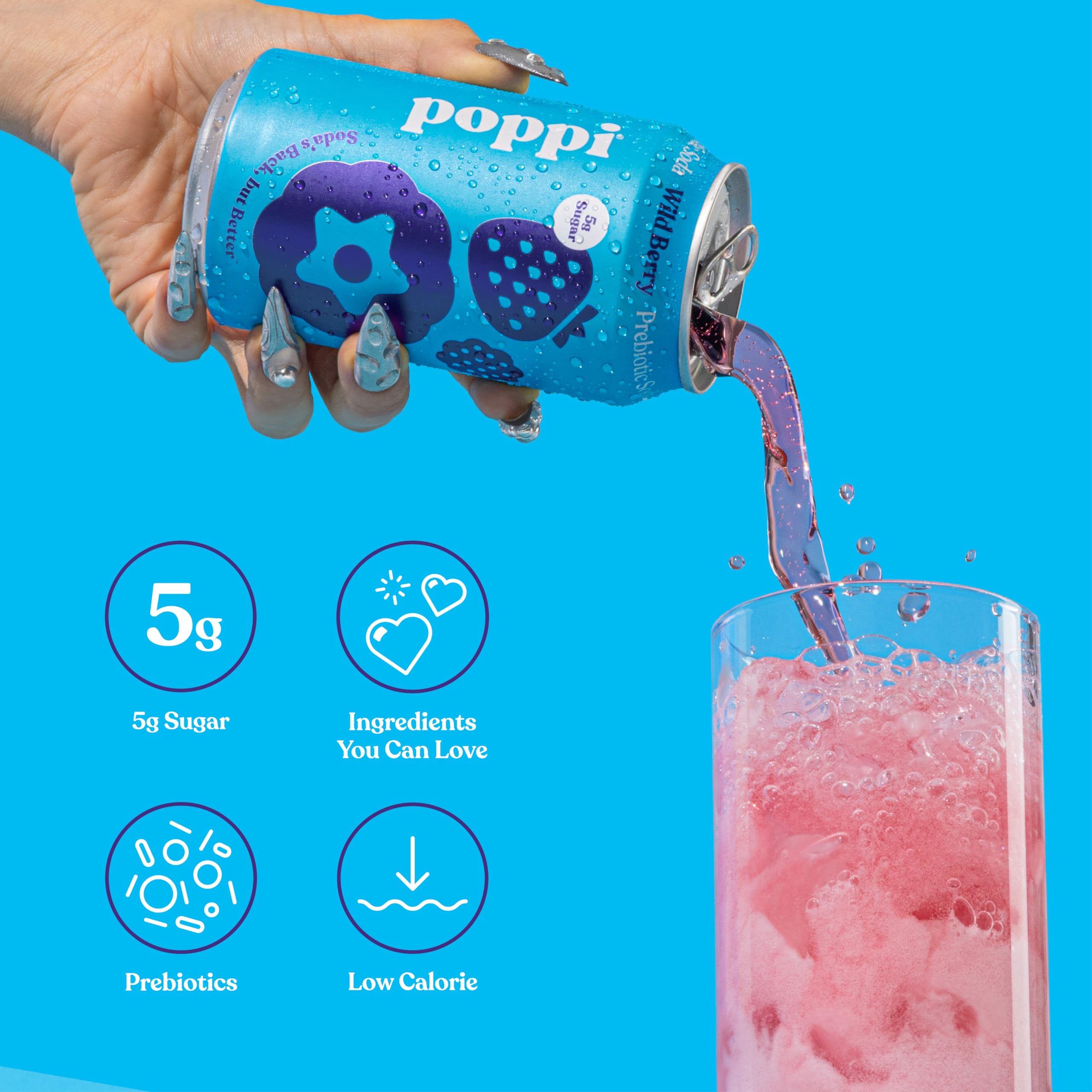poppi ingredients label close view showing non-GMO and kosher certifications