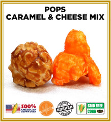 Pops Corn caramel kernel close-up showing glossy buttery coating and crunch