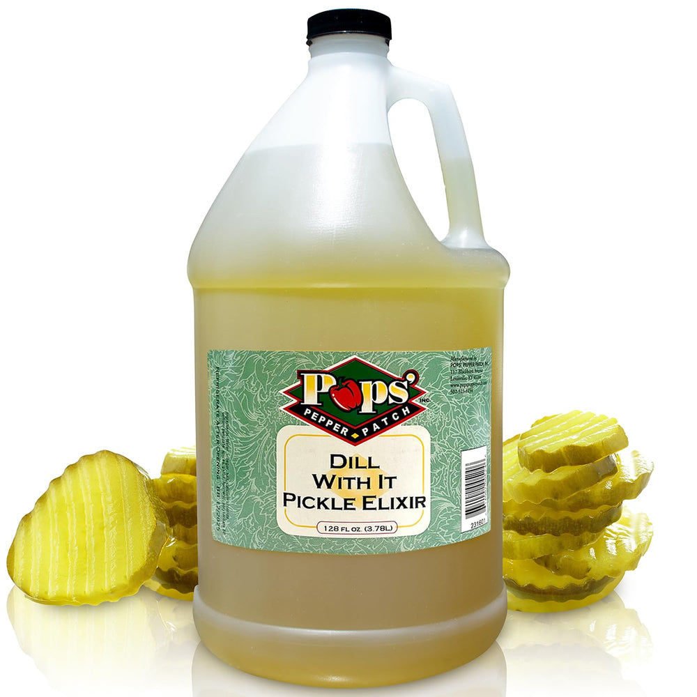 POPS' PEPPER PATCH gallon front label showing product identity and benefits