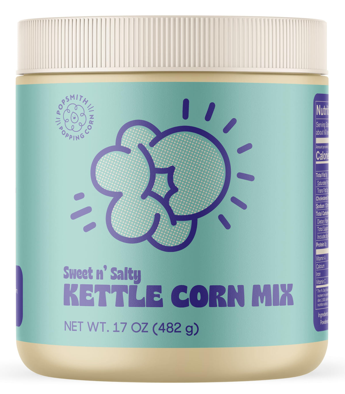Popsmith jar front view showing label and jar size benefit