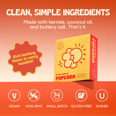 POPSMITH freshly popped popcorn in a bowl showing fluffy texture and buttery sheen