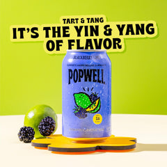 Popwell blackberry lime close-up of can texture highlighting cold-crafted carbonation and appeal