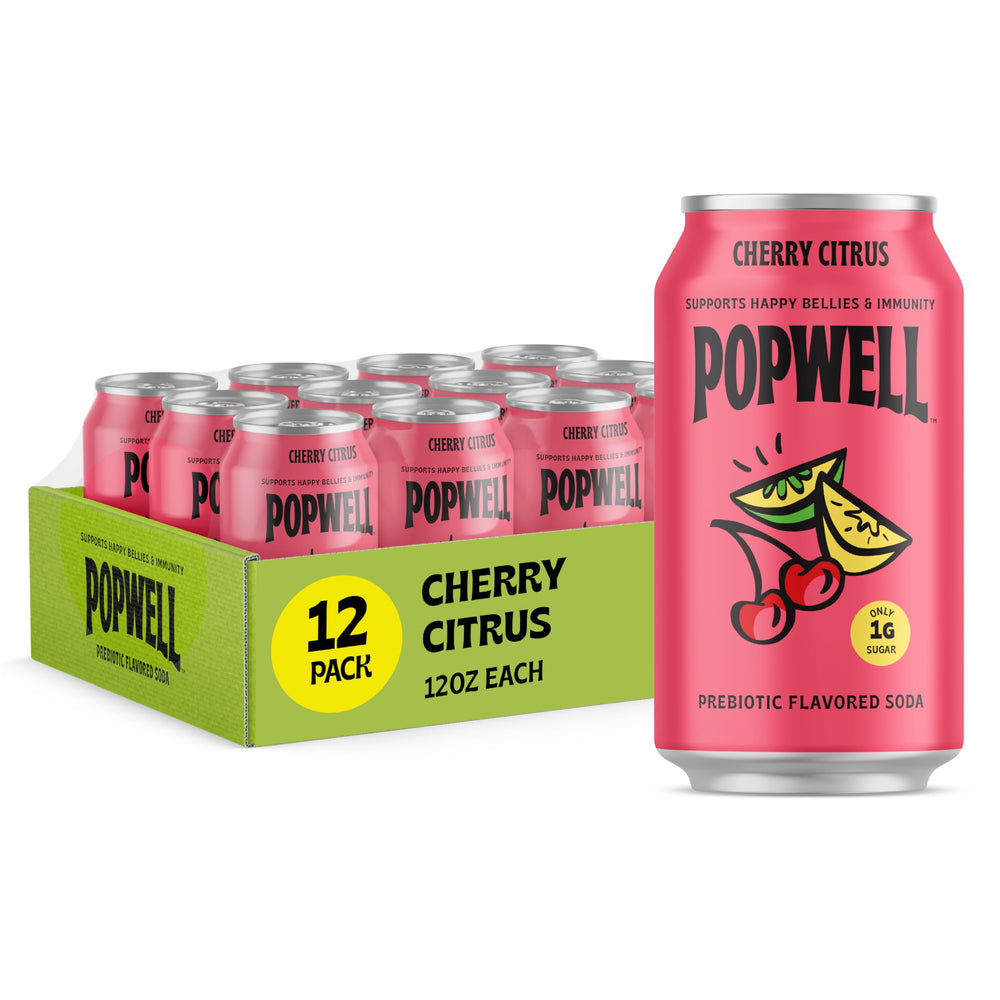 Popwell front can showing Cherry Citrus label and bold fruit flavor