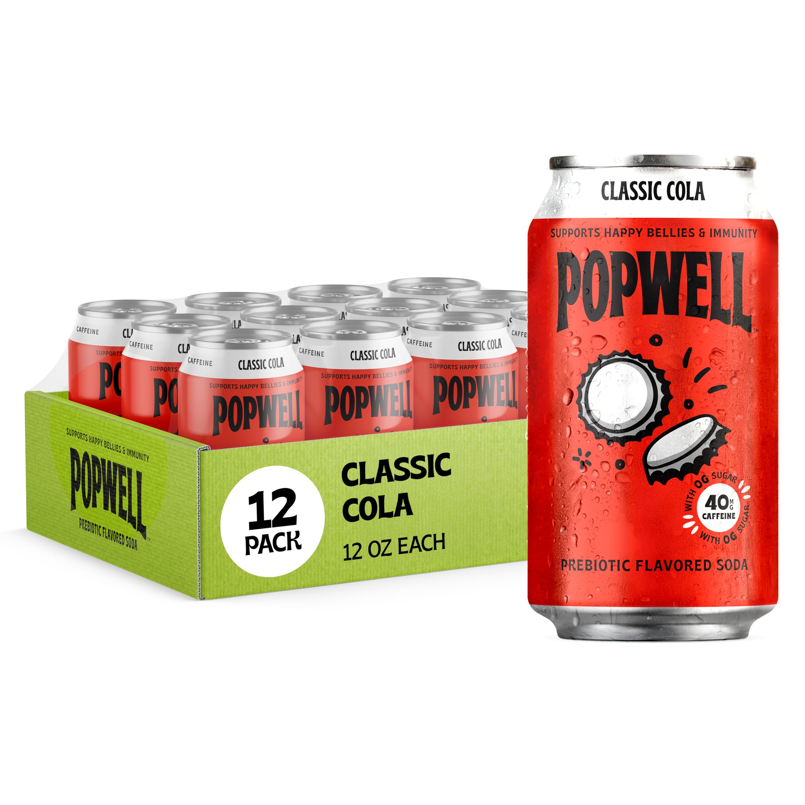 Popwell Classic Cola front can showing label and vibrant design for quick recognition