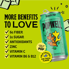 Popwell Ginger Pop can held in hand to show size and portability, convenient for on-the-go refreshment