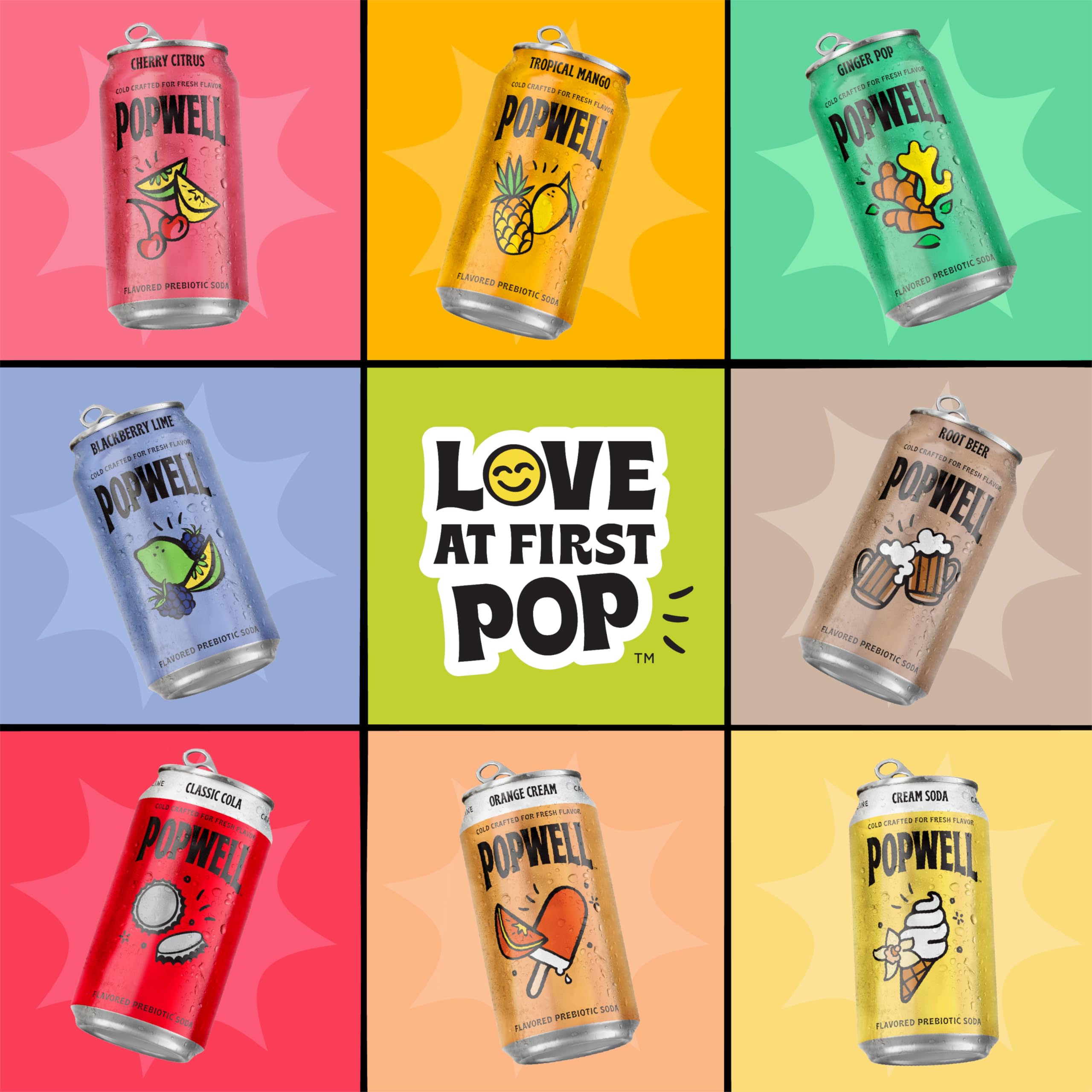 Popwell Ginger Pop cans on a picnic blanket showing social use and tasty lower-sugar option