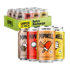 Popwell front packaging showing four-flavor variety and benefits