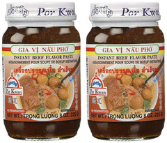 Por Kwan jar front view showing label and easy beef pho base